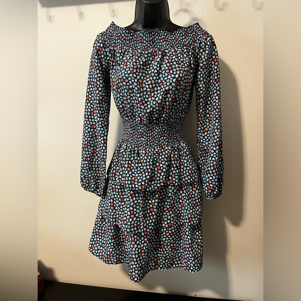 MICHAEL MICHAEL KORS women’s party dress. Blue floral mini dress. Size M